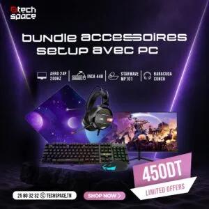 Bundle Accessoires Gaming TechSpace : Écran Aero 24″ 200Hz + Pack Périphériques Complet