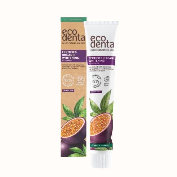 Dentifrice blanchissant bio certifié au fruit de la passion, enrichi en enzymes , ECODENTA