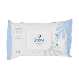 Biolane Lingettes nettoyantes H2O à l’eau bt 72