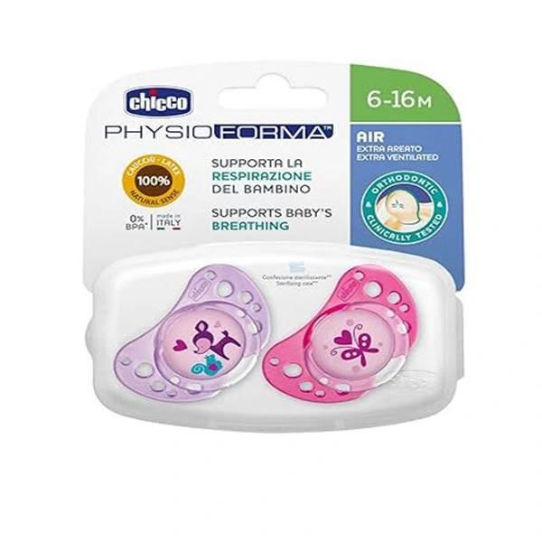 Chicco Physio Air Sucette 2 Pièces ROSE 6-16 M