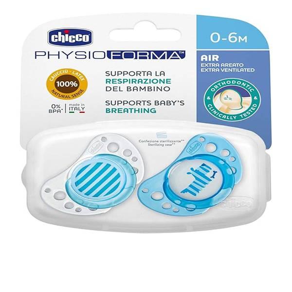 Chicco Physio Air Sucette 2 Pièces BLEU 0-6 M