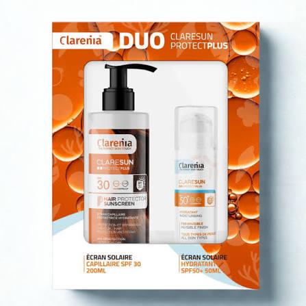 CLARENIA COFFRET SOLAIRE DUO ÉCRAN HYDRATANT INVISIBLE SPF50+ ÉCRAN CAPILAIRE