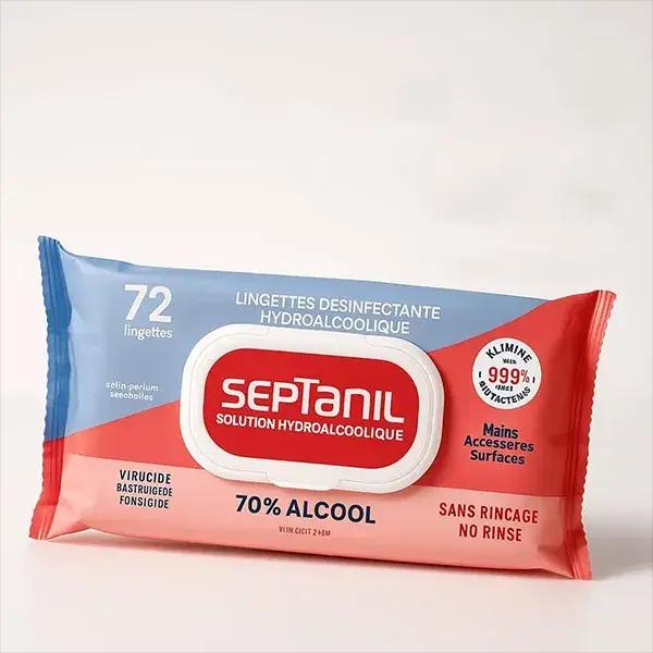 Septanil Lingettes Désinfectante Hydroalcoolique 70% Alcool B 72