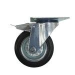 ROUE PIVOT SUR PLAQUE +FREIN D100
