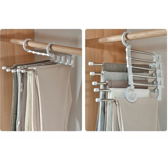 Cintre porte-serviettes 5 en 1, pour vêtements pantalons
