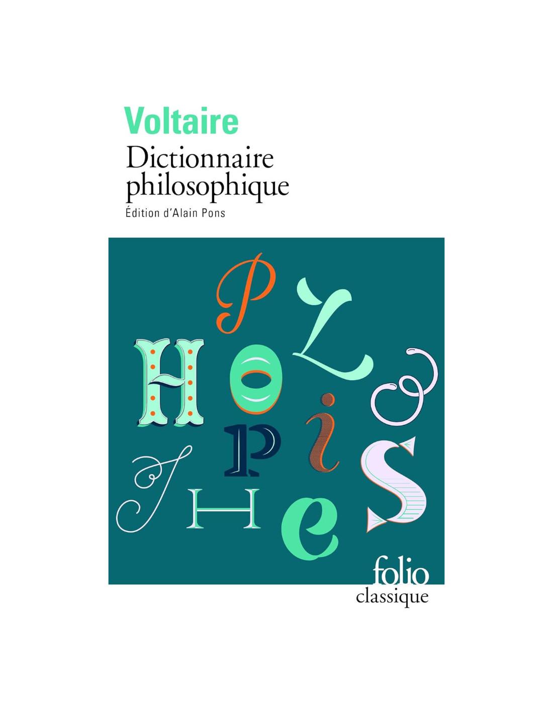 Dictionnaire philosophique Voltaire