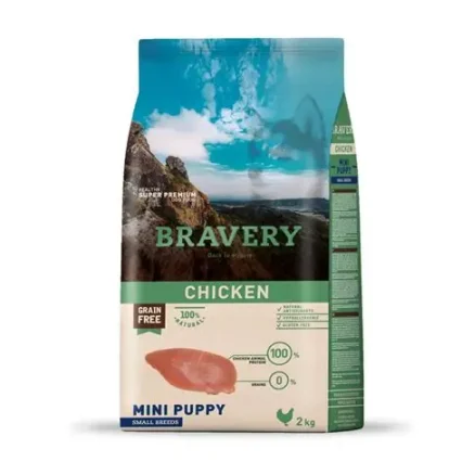 BRAVERY SMALL SANS CEREALES CHIOT AU POULET 2Kg