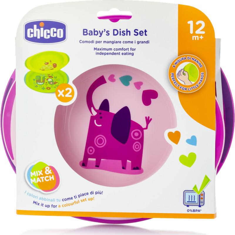 Chicco ASSIETTES LOT DE 2 ROSE 12M+