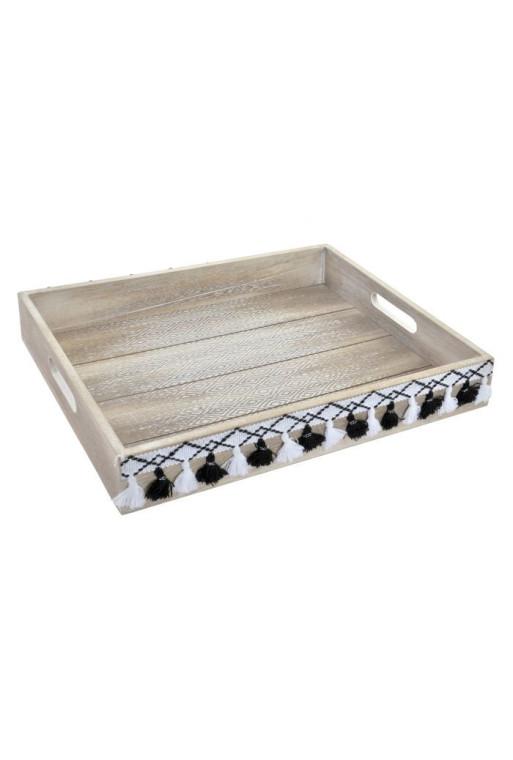 IKAT Plateau En Bois 40x30 Cm