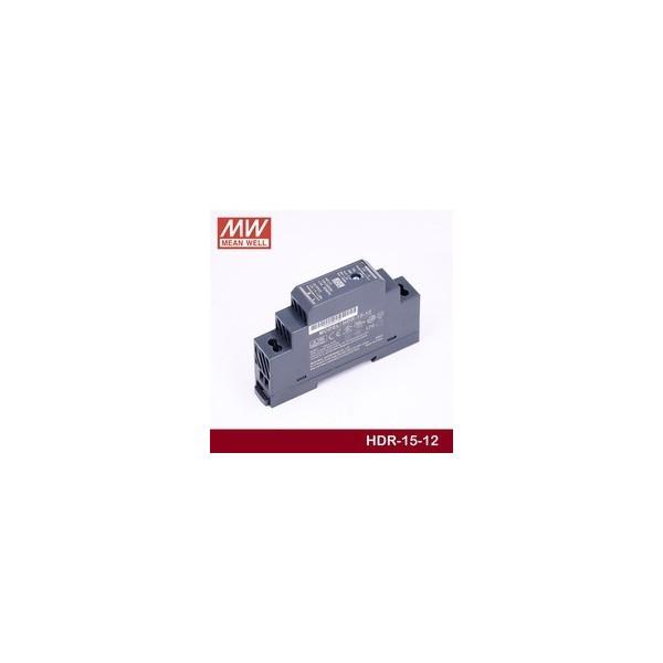 Alimentation 12V 1.25A, Montage Rail DIN, MEANWELL HDR-15-12