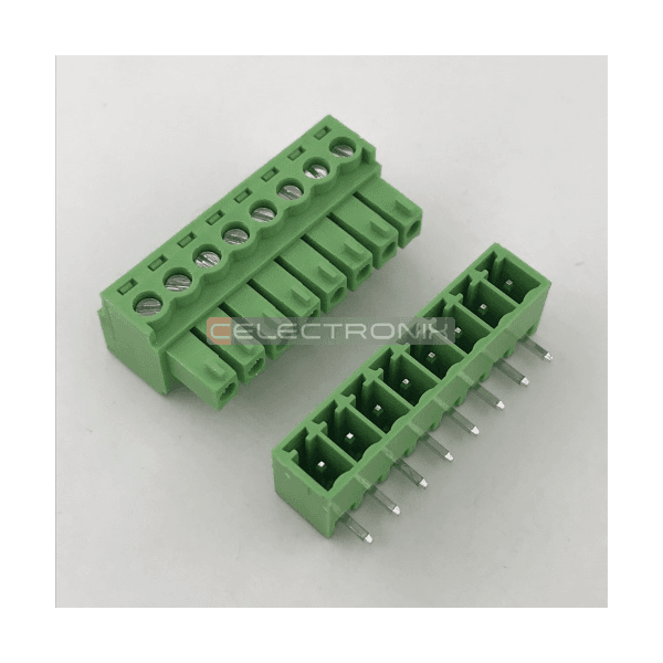 Bornier Enfichable 8 Contacts Pas De 3.5 Mm Coude 90° M-F