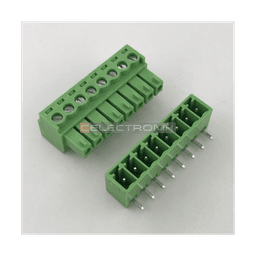 Bornier Enfichable 8 Contacts Pas De 3.5 Mm Coude 90° M-F