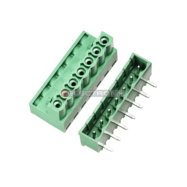Bornier Enfichable 7 Contacts Pas De 5.08 Mm Coude 90° M-F