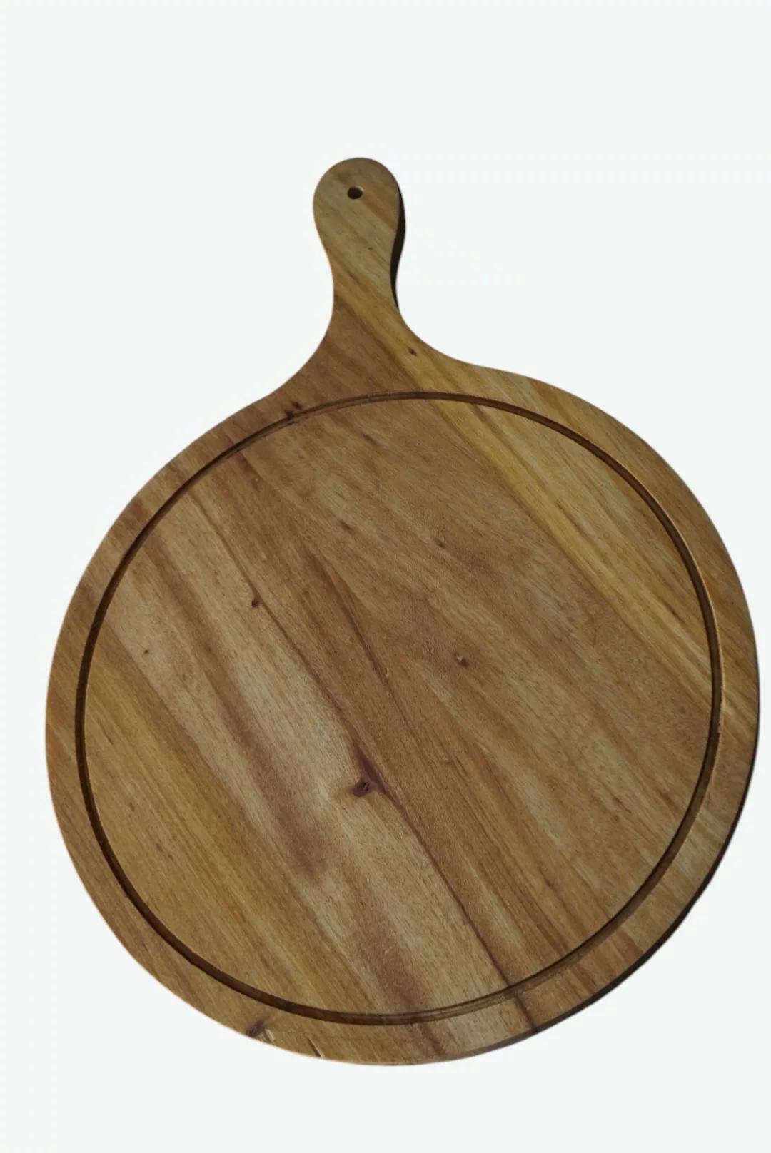 Planche de Service Ronde en Bois
