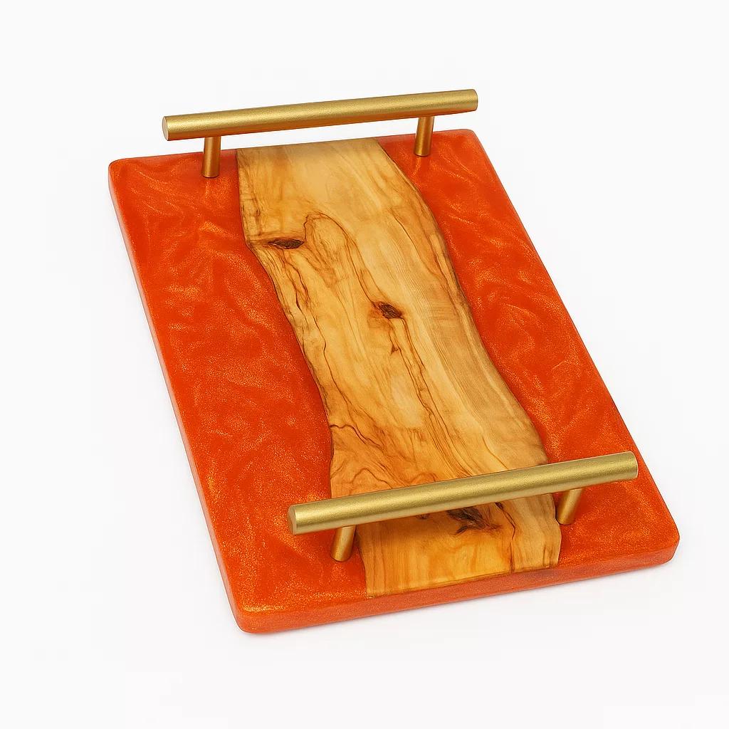 rectangulaire Plateau en bois résine