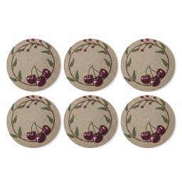 plats en Corde Naturelle Motif Cerises