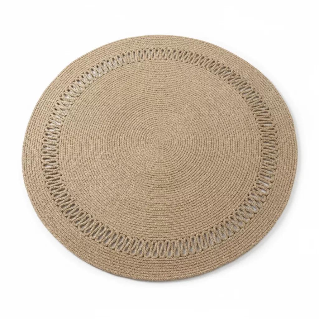 Rond Tapis Tressé en Fibres Naturelles Style Bohème Chic