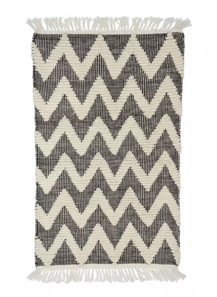 Scandinave Tapis à Chevrons Tuftés & Écru