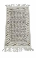 Tapis Artisanal à Motifs Losanges Tons Naturels