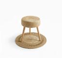 palmier Tabouret Tapis Rond Assorti
