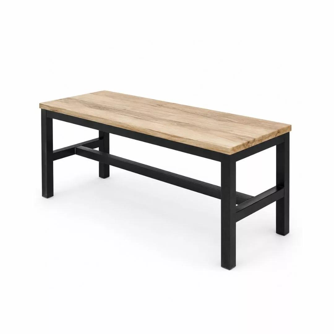 Banc Repas Industriel Bois Chêne Clair Métal