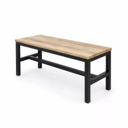 Banc Repas Industriel Bois Chêne Clair Métal