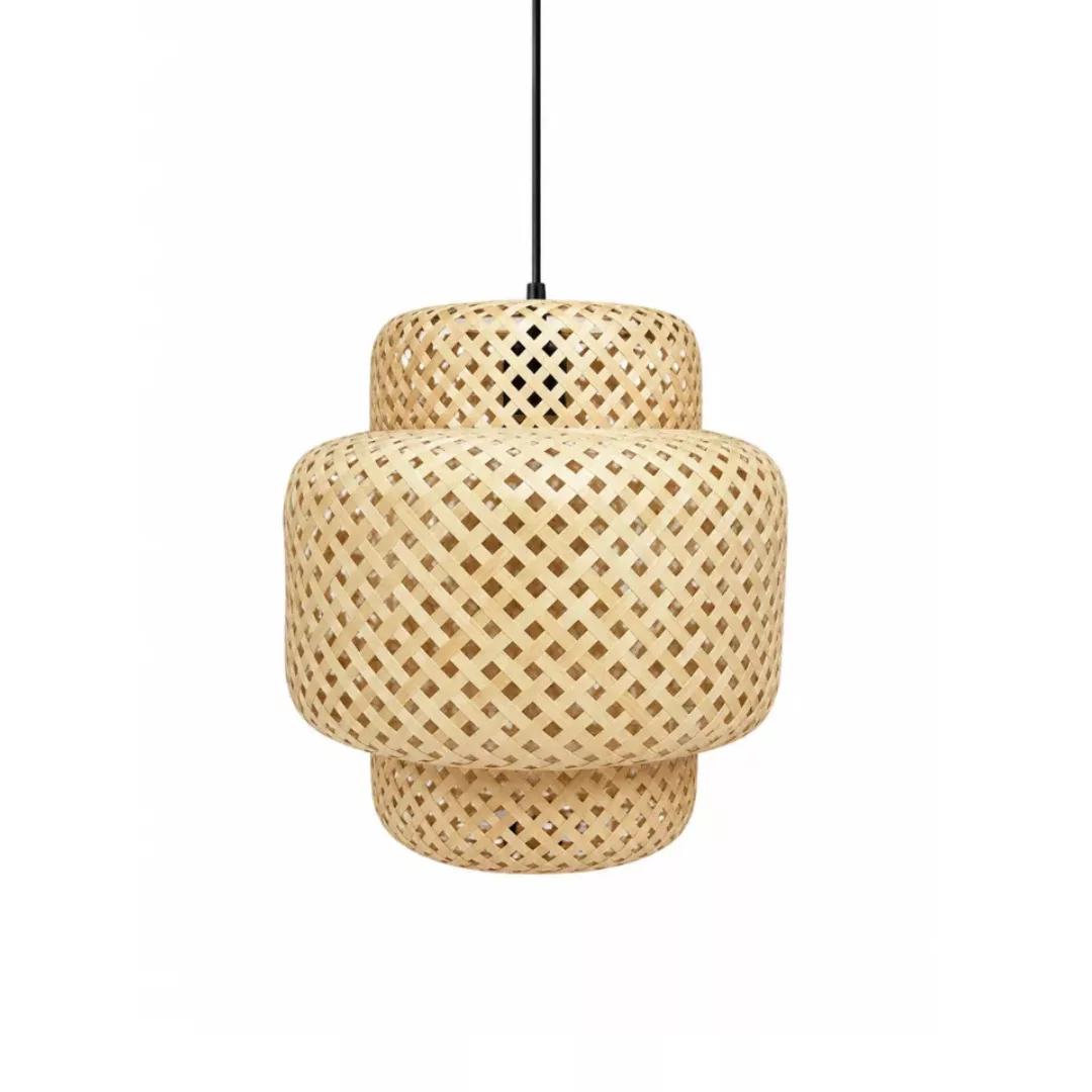 Suspension Bambou Tressée Design Luminaire Bohème Chic Ø 45