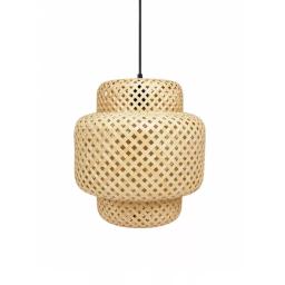 Suspension Bambou Tressée Design Luminaire Bohème Chic Ø 45