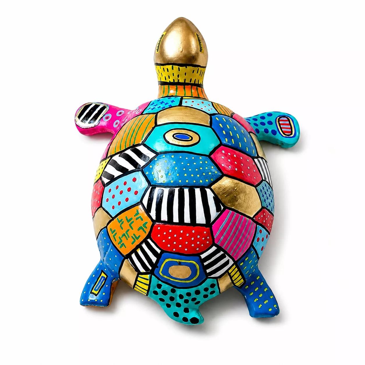 Tortue colorée XL Pièce artistique