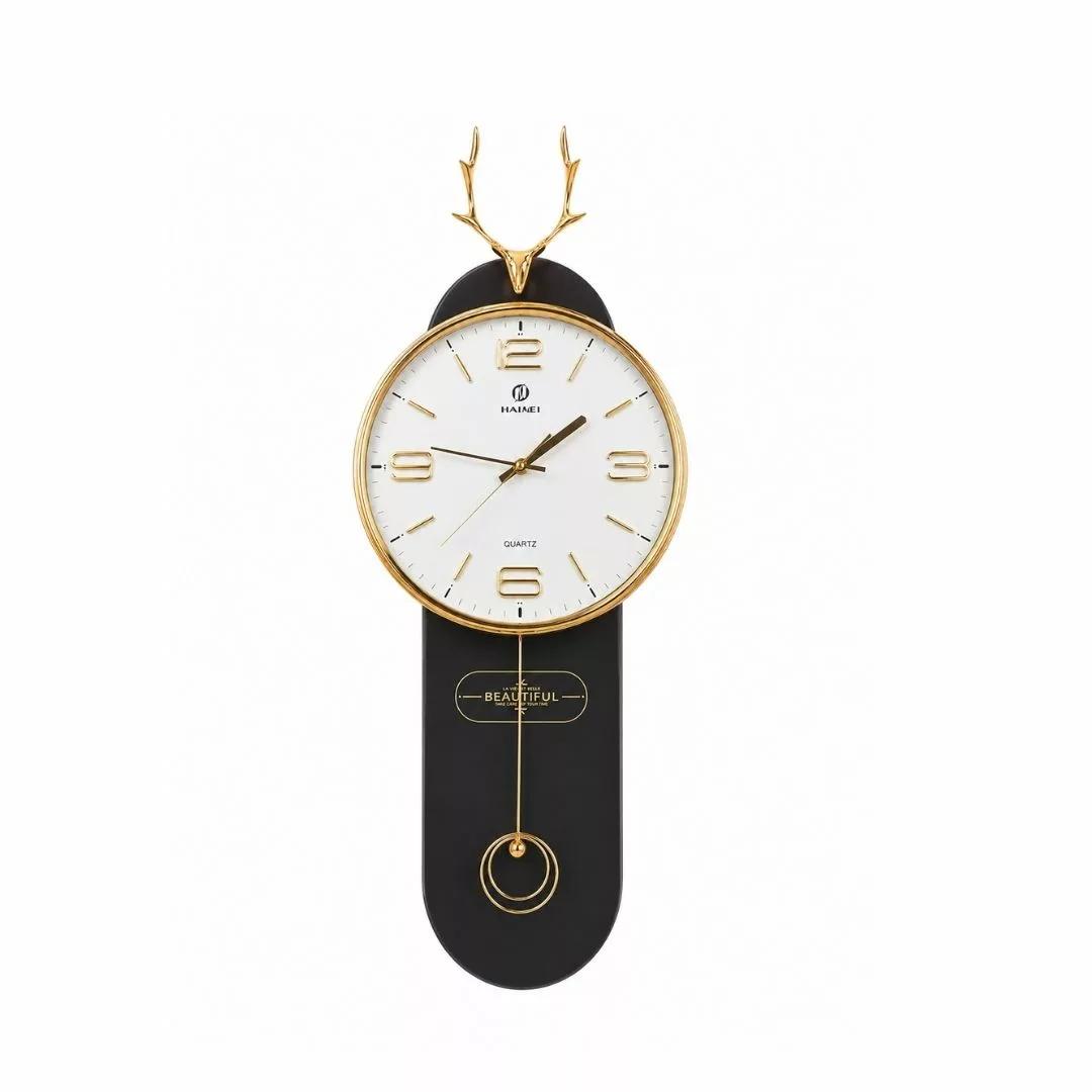 Horloge Murale à Pendule Cerf Marron foncé Style Classique