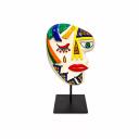 Masque Abstrait Visage Gauche Céramique émaillée H 30 cm