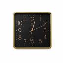 Horloge Murale Carrée Noire & Dorée Design Moderne Chic