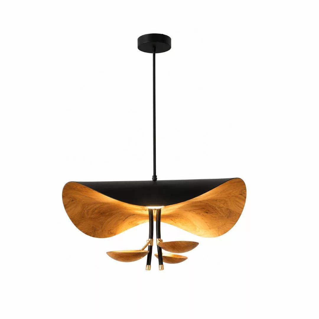 Suspension ÉOLIA en Bois & Métal Design Sculptural Contemporain Ø 65