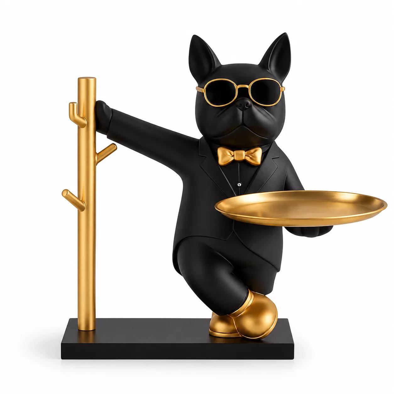 vide-poche bouledogue doré