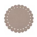 Tapis taupe en corde tressée à bord festonné Ø 130 cm Fait main en