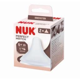 NUK Perfect Match 2 Tétines Silicone 6 Mois Plus