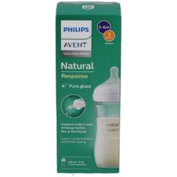 Philips Avent Natural Response Biberon en Verre 3-6 mois SCY933 01