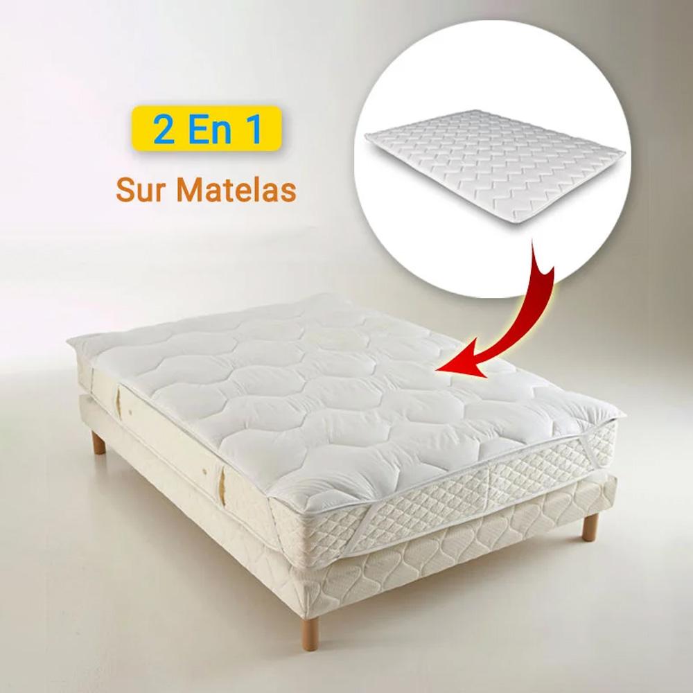 Sur-Matelas 2 en 1 Confortable Pas Cher