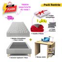 6 en 1 Matelas + Sommier + Bureau + 1 Oreiller + Couette 2 Places + 2 Taies