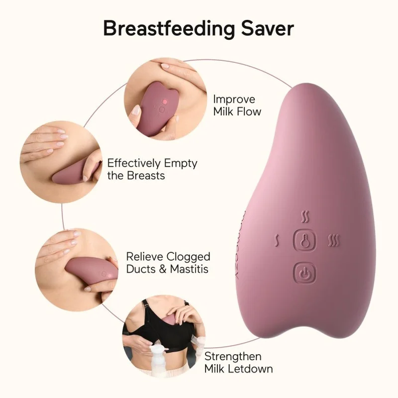 MOMCOZY MASSEUR DE LACTATION CHAUFFANT 2-EN-1