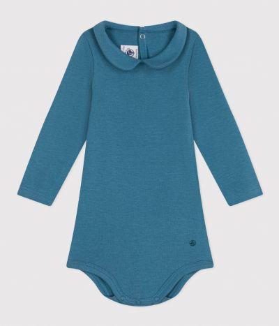 Body MANCHES LONGUES COL CLAUDINE EN COTON BÉBÉ