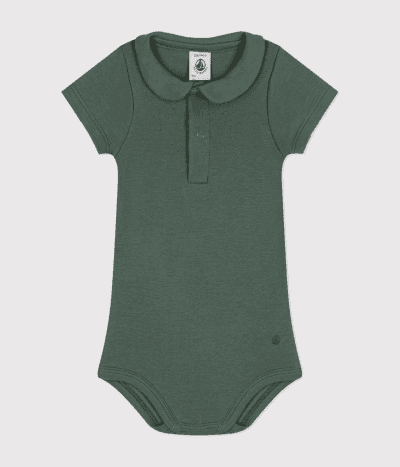 Body MANCHES COURTES COL CLAUDINE EN COTON BÉBÉ