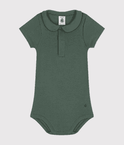 Body MANCHES COURTES COL CLAUDINE EN COTON BÉBÉ