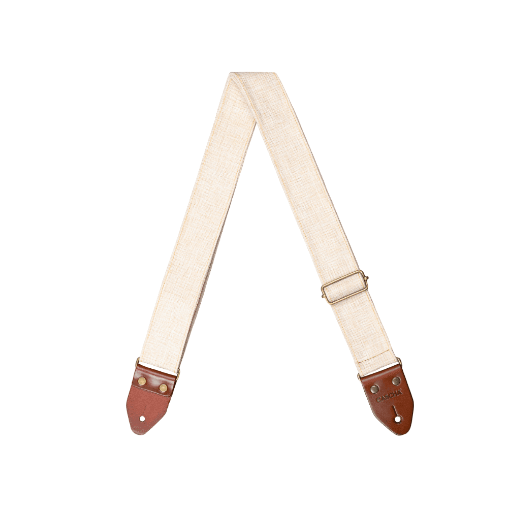 SANGLE DE GUITARE CASCHA, COTON-LIN, BEIGE