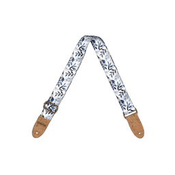 SANGLE DE GUITARE EN LIÈGE VÉGÉTALIEN BRANCHES BLEUES