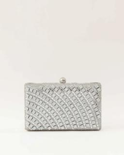 Pochette de soirée argentée