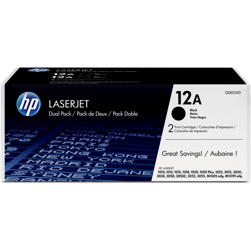 HP 2 Toners Originaux Q2612A