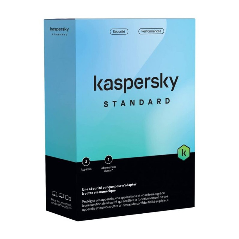 ANTIVIRUS KASPERSKY STANDARD PROTECTION 3 poste 1 an