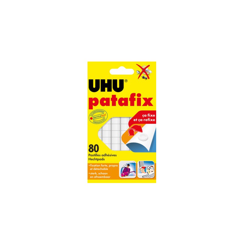PATAFIX 80 PASTILLES ADHÉSIVES UHU-44390 JAUNES