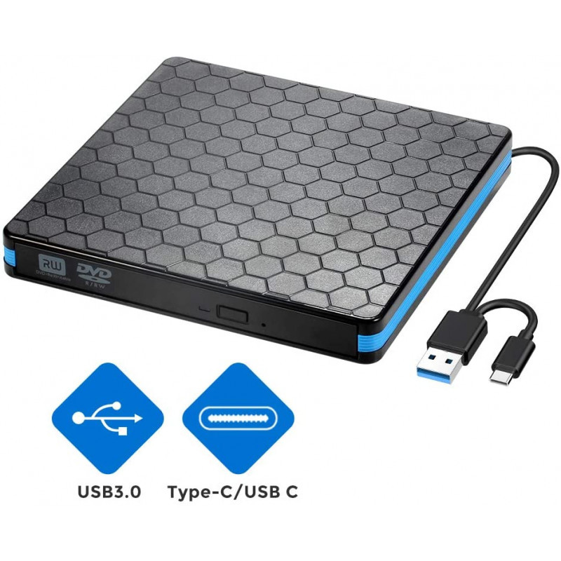 LECTEUR GRAVEUR CD DVD EXTERNE USB 3.0 USB TYPE C